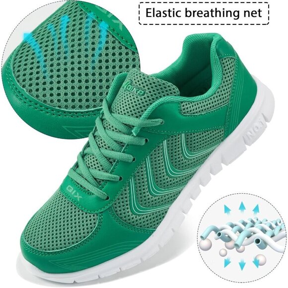 🆕Women's Breathable Mesh Sneakers Green Lightweight Comfortable Walking Tennis - Picture 5 of 5